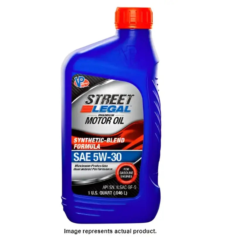 Blue bottle of VP3753043 VP Fuel Street Legal Synthetic-Blend Motor Oil