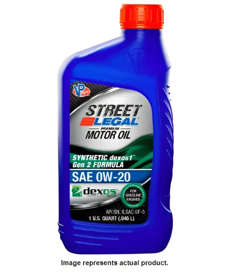 Blue bottle of Street Legal Synthetic Dexos1 motor oil VP3902543 VP Fuel for cars