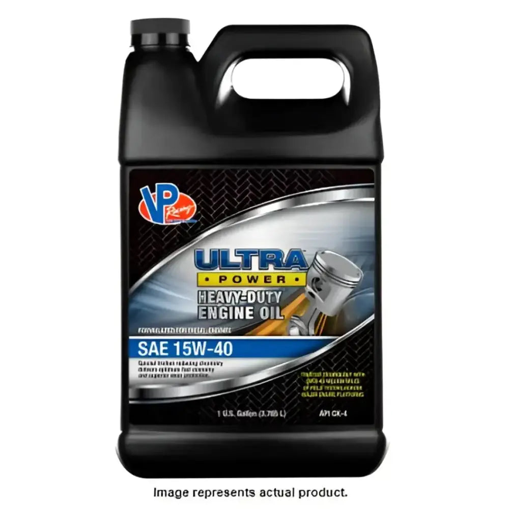 Black jug of Ultra Power engine oil VP5915404 VP Fuel SAE 15W-40 for heavy-duty engines