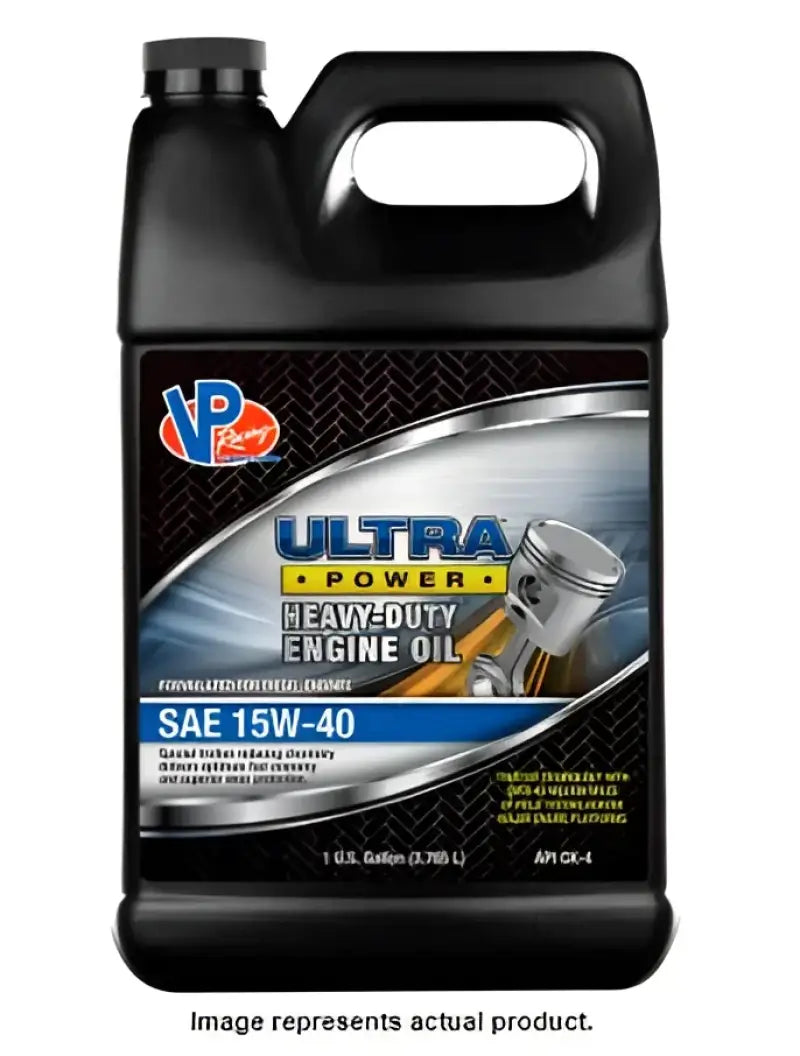 Black jug of Ultra Power engine oil VP5915404 VP Fuel SAE 15W-40 for heavy-duty engines