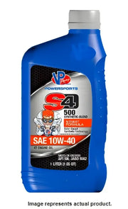 Blue bottle of VP Fuel S4-500 10W40 semi-synthetic engine oil for street use