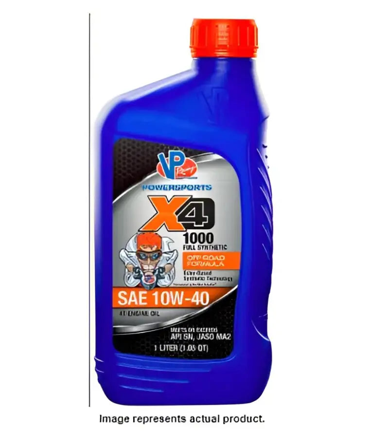 VP7190403 VP Fuel X4-1000 10W40 Synthetic oil bottle - superior engine protection and performance.
