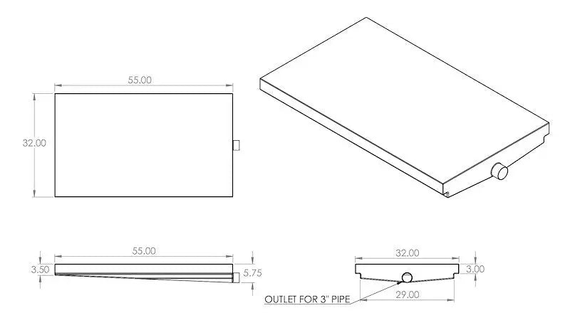 VR32546HCD Alpha System Waste Holding Tank 32 Length x 54 Width x 6 - RV and Auto Parts
