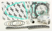 Motorcycle engine rebuild kit with gaskets, piston, rings, pin, clips, timing chain for high compression rebuild