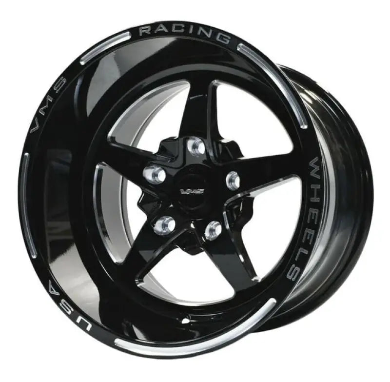 Black five-spoke racing wheel for VWST019 True Spike Vms, Spike Vms Wheels Star series