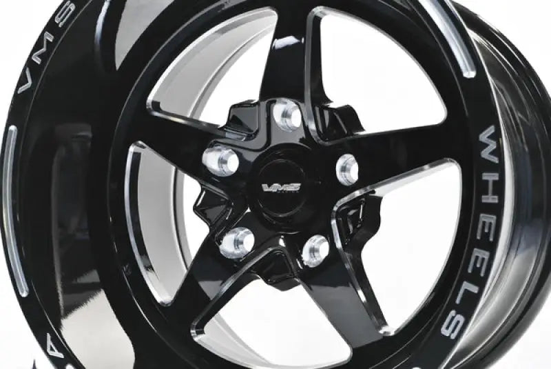 Black five-spoke VWST056 True Spike VMS wheels for stylish spike VMS rims