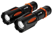 Two black and orange flashlights from W2671 Perform Tool 2Pk Fpx set with pouch