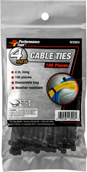 PERFORMANCE TOOL W2904 Cable Tie 4" 100/Pack