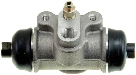 Silver metal brake cylinder with black rubber boots for W370034 Wheel Cylinder Replacement
