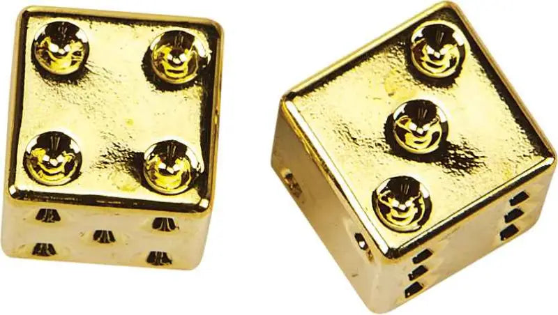 W99-6217G(2) Valve Stem Caps Gold Dice