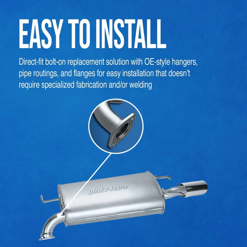 Walker Exhst Limited Lifetime Warranty Exhaust Muffler 21241 - Muffler-Quiet-Flow SS