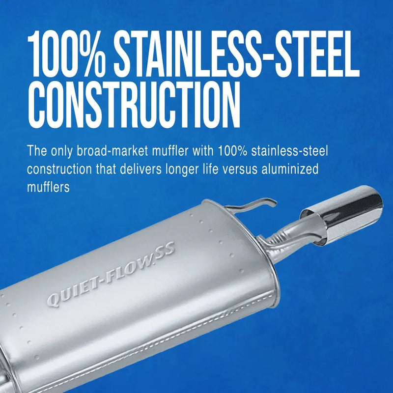 Walker Exhst Limited Lifetime Warranty Exhaust Muffler 73093 - Mufflers-Quiet-Flow SS Assembly