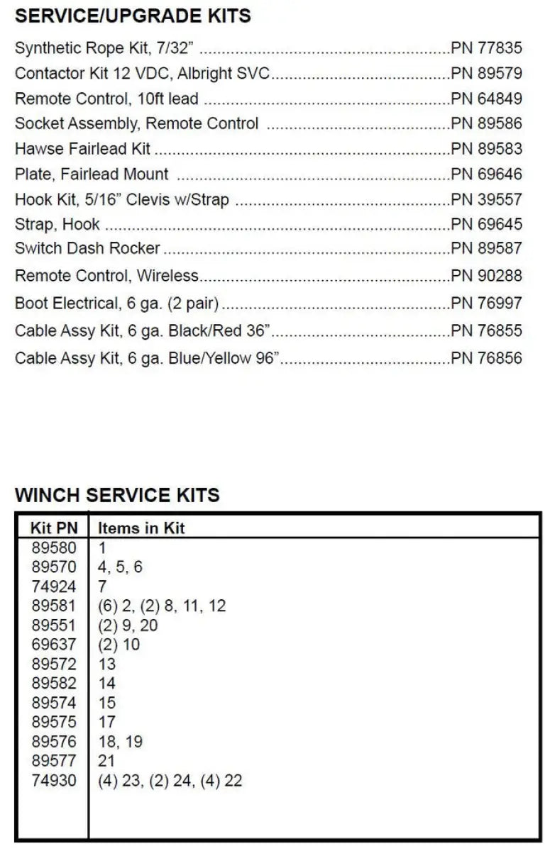 Warn 76855 Cable Assy Kit 6 Ga - Accessories