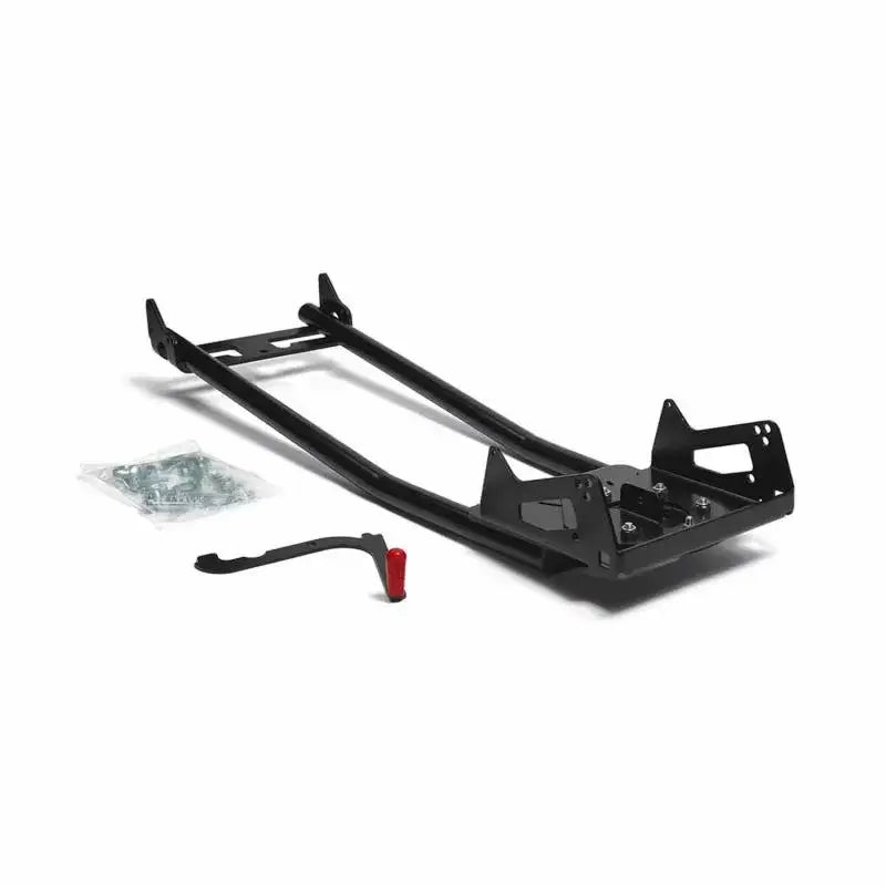 Black metal frame with hardware for WARN Industries Center Plow Base/Tube Assembly