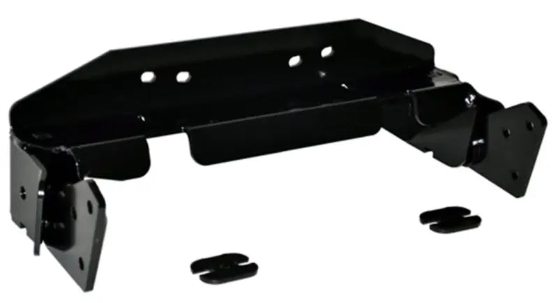 Black metal mounting bracket for Suzuki Provan, part of WARN Industries plow setup