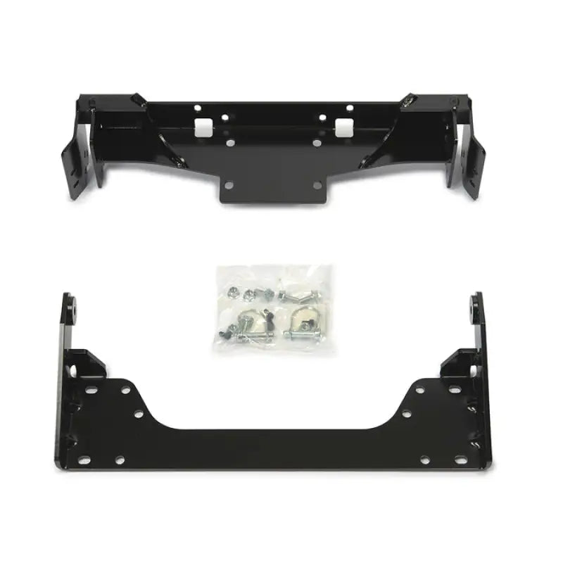 Warn Industries plow mount hardware with black metal brackets for Yamaha FPM