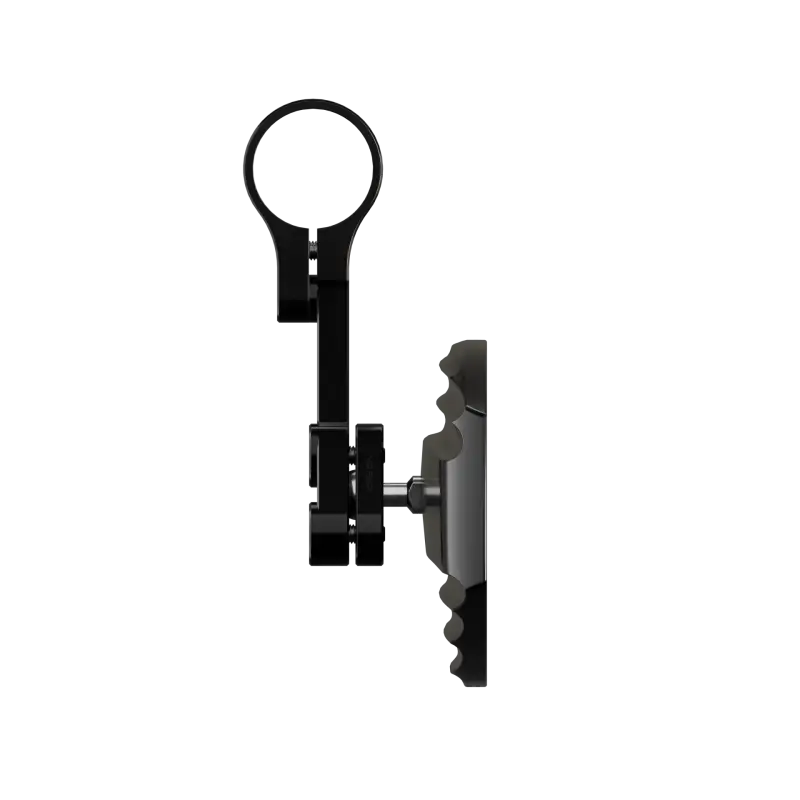 HIGHSIDER Wave Bar End Mirror Pair Black for Powersports