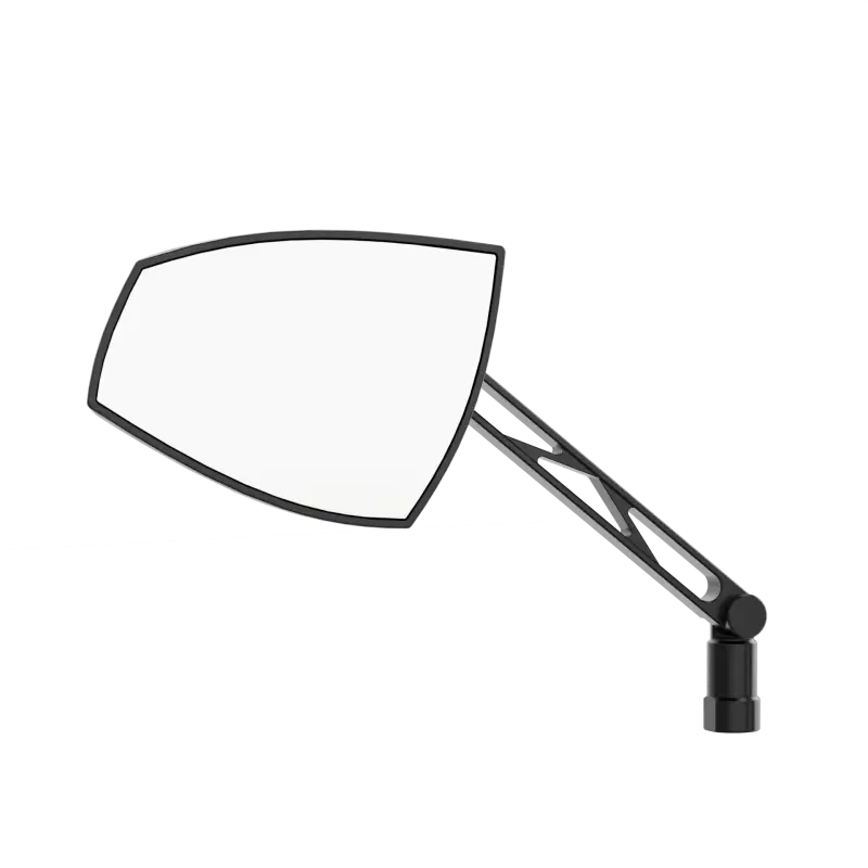 HIGHSIDER Wave Mirror Pair Black/Red for Powersports