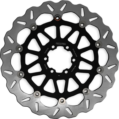 Wave Rotor Front motorcycle brake rotor with black hub and wavy grey slots for rv parts & accessories
