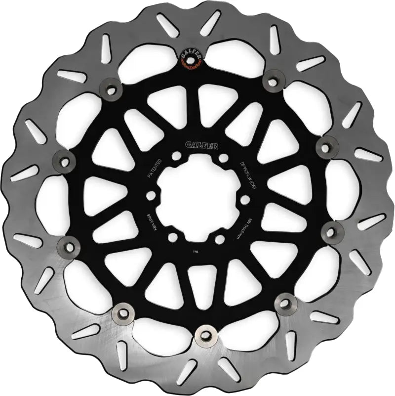 Wave Rotor Front motorcycle brake rotor with black hub and wavy grey slots for rv parts & accessories