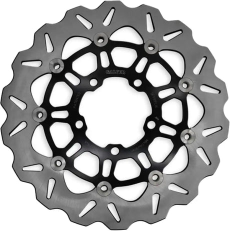 Black and grey motorcycle brake disc with slotted vents for Wave Rotor Front in rv parts & accessories