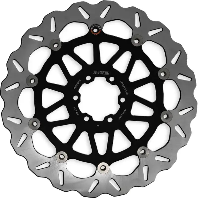 Wave Rotor Front motorcycle brake rotor with black hub and wavy grey slots for rv parts & accessories