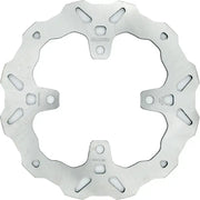 Silver wavy-edged motorcycle brake rotor with ventilation cutouts for RV parts & accessories