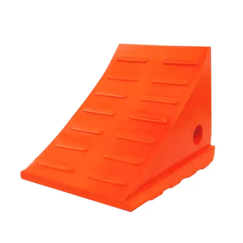 Orange rubber wheel chock for general purpose 25-ton wheel chock WC-UO600
