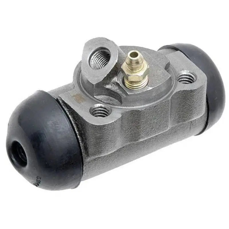 Gray metal Raybestos Wheel Cylinder WC37084 with black rubber boots for brake repair
