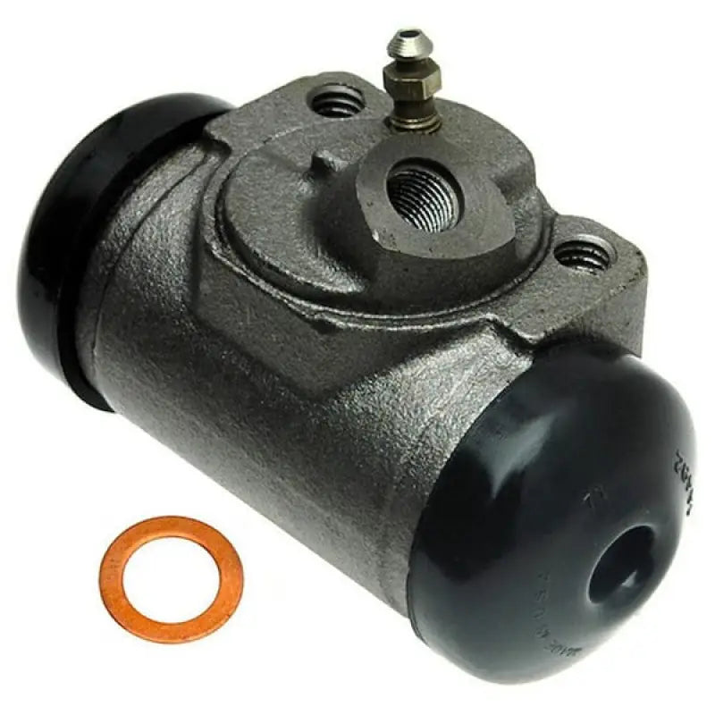 Gray metal WC37119 Raybestos Wheel Cylinder with black rubber boots for reliable braking