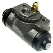 Gray metal wheel cylinder with rubber boots and brass fitting for WC37590 Raybestos Wheel Cylinder