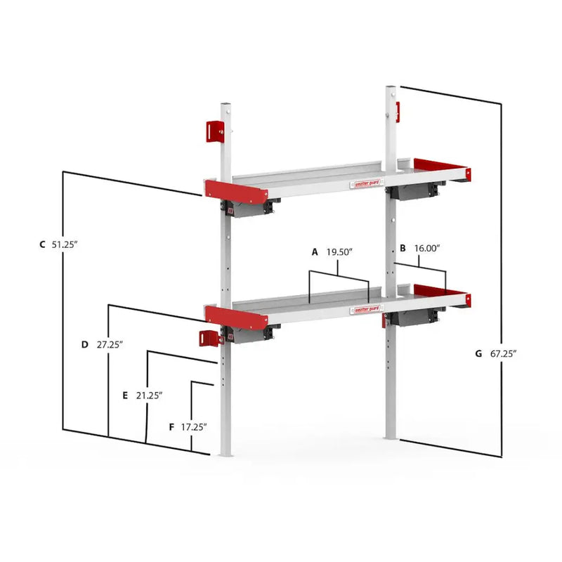 Weatherguard Limited Lifetime Warranty Van Storage System Shelf 9548-3-01 - 48 Folding