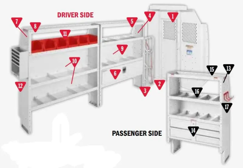 600-8443L Van Storage System Kit