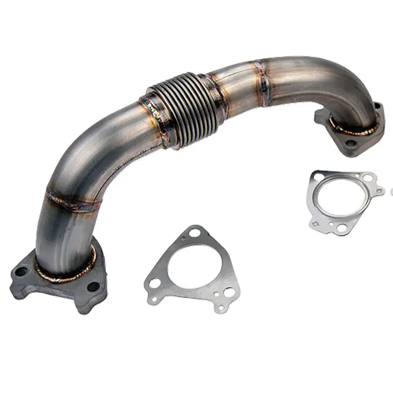 Wehrli WCF100652 Wehrli 01-16 Chevrolet 6.6L Duramax 2in Stainless Driver Side Up Pipe w/Gaskets (Single/Twin Turbo) - WCF100652