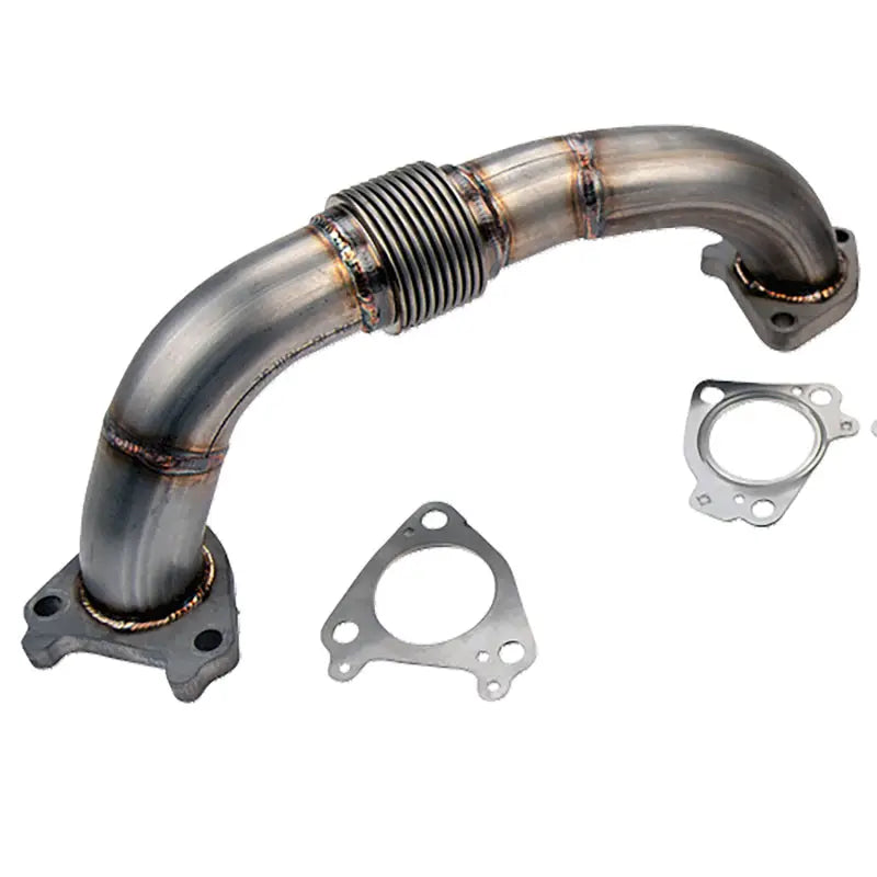 Wehrli WCF100652 Wehrli 01-16 Chevrolet 6.6L Duramax 2in Stainless Driver Side Up Pipe w/Gaskets (Single/Twin Turbo) - WCF100652