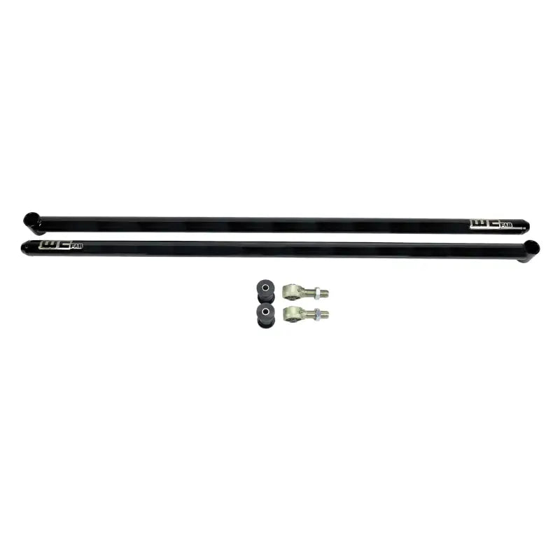 Black Wehrli Universal Traction Bar with rubber bushings and metal links for traction bar upgrade