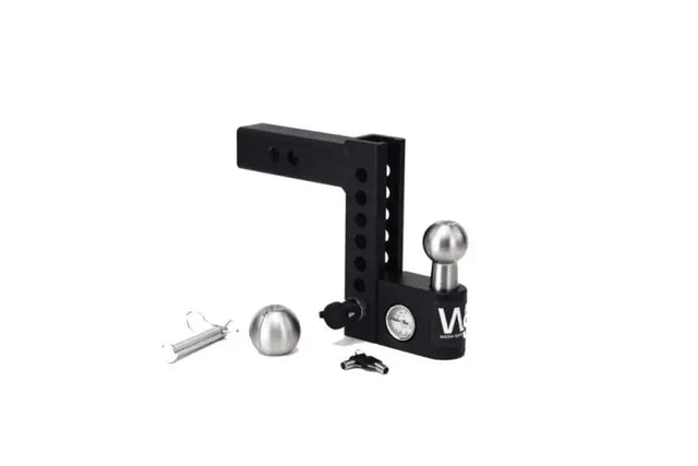Weigh Safe Aero Hitch 6in Drop & 2in Shank (10K/12.5K GTWR) w/WS05 - Steel - Winches Hitches