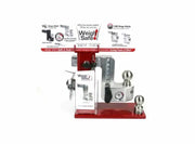 Red Weigh Safe 180 drop hitch with scale on countertop POP display stand