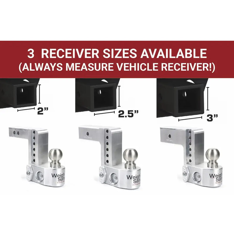 Weigh Safe Limited Lifetime Warranty Trailer Hitch Ball Mount WS8-3 - 8Inadj Ballmount 3Inshank