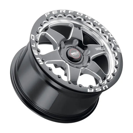 Black and silver performance wheel.