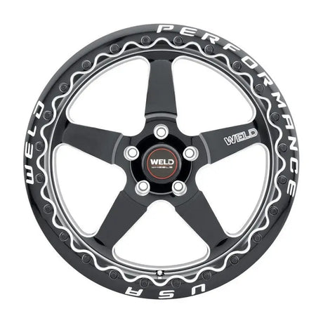 Weld 17x10 Ventura Beadlock 5x127 ET38 BS7.00 Gloss BLK MIL DIA 71.5 - Truck & Automotive