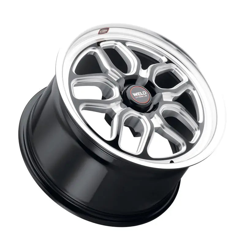 Black and silver car wheel.