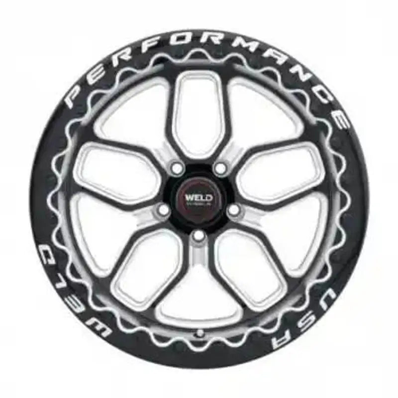 Black and silver performance wheel.