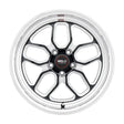 Chrome and black Weld racing wheel.