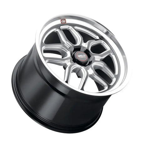Black and silver car wheel.