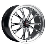 Black and silver multi-spoke wheel.
