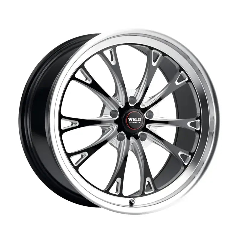 Black and silver car wheel.