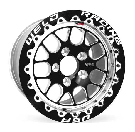Weld Weld S77 15x10.33 / 5x4.75mm BP / 7.5in. BS Black Wheel (Medium Pad) - Black Single Beadlock MT
