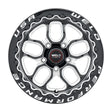 Black and silver performance wheel.