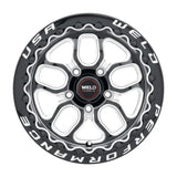 Black and silver performance wheel.